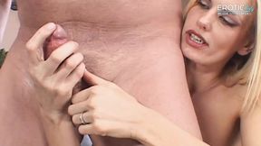 Hard strokes for wet blonde in full ride
