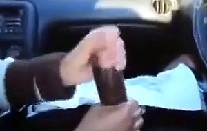 BBC gets a handjob in the car
