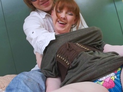 Sofia stunning redhead teen fingering pussy on the floor