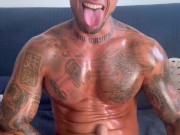 Police Man Oily Cumshoot With Dirty Talking, BoyGym
