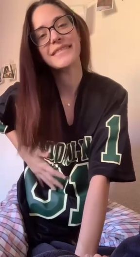 Smiling woman in black jersey