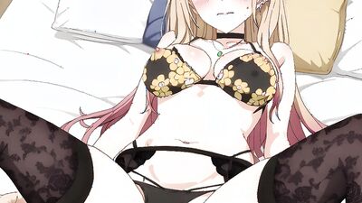 Marin Kitagawa in her dress up gets wild with cartoon porn and hentai action