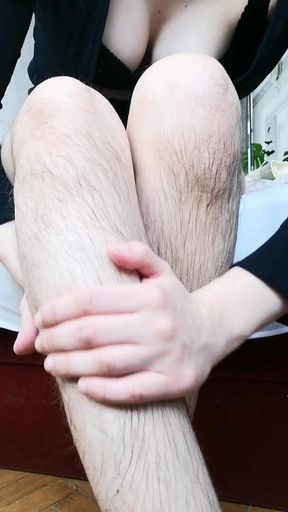 Lotioning my hairy legs