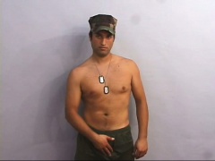 Hung army recruit gets his sweet cock checked out by his officer