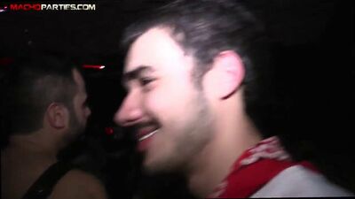 Good looking blokes are having fun in this gay party