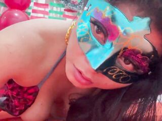 Hot Masked Girl Solo - Astounding Spanish Ribald Talk & Masturbation