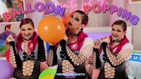 Balloon Popping| SOLO FEMALE BALLOONS BALLOON POPPING LOONERS COLORFUL LOUD SQUEAKY GOTH MAKEUP MYLAR BALLOONS LATEX BALLOONS SITTING TEASING NON NUDE 1080P HD