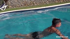 Jerking a stranger in the pool