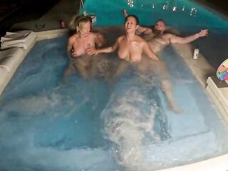 Hawt Tub Foursome with Deliah Grace & Jazmine Cruz