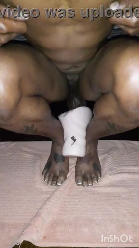 Fucking Pocket Pussy Cumshots Between Feet