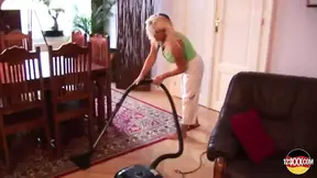 Busty Blonde MILF Having Fun with a Long Dick and a Vacuum Cleaner