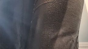 Total Flood in Tight Grey Pants