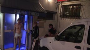Amazing risky exhibit with twink in street in Bordeaux