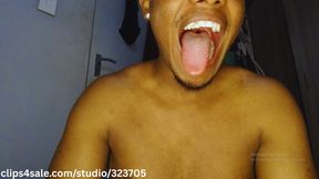 Ebony Giant Eats And Crushes Tiny Boss in Mouth Vore Fetish