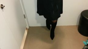 Black Suede Boots with Pantyhose Teaser 2