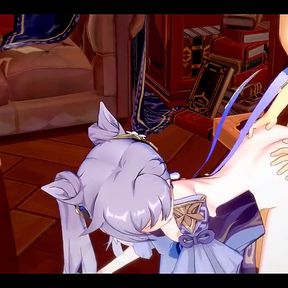 Genshin Impact Hentai - Aether X Ganyu Handjoob and Fucked - Japanese Asian Manga Anime Game Porn