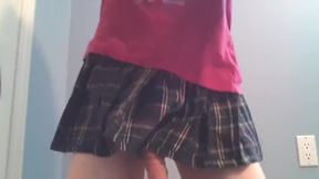 Sexy CD Rides In A Cute Miniskirt