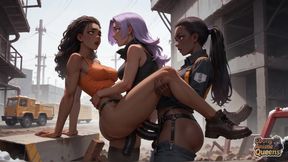 The Best Ebony Fucky-fucky on a Snowy Street! the Purple-haired Queen's Pleasure in Ebony XXX.