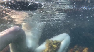 Caught a mermaid masturbating, watching her holes underwater at sea