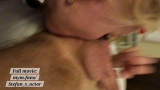 Sex bomb Lola Taylor eats my balls and cock and licks my ass