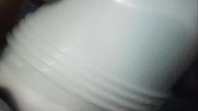 My solo with toy while best friends sister watching me cum