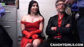 Thief Keira Croft gangbanged by officers and stepdad