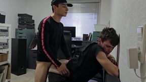 Fake Errand Leads to Deepthroat Then Deep and Hard Doggy Bareback Pounding After Jogging Pants Drop
