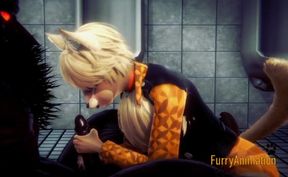 Demond Wolf destroys cute fox in hard yaoi yiff fury