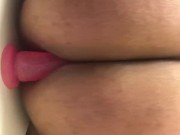 Dildo in ass and pocket pussy on cock