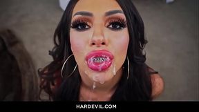 Hot Latina Hime Marie gives a wet and sloppy blowjob