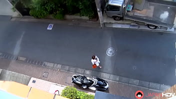 Japanese MILF fingered and jills in threesome