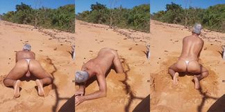 Ladysilva Crossdress What a Hot Slut in Panties on the Beach