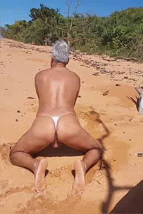 Ladysilva Crossdress What a Hot Slut in Panties on the Beach