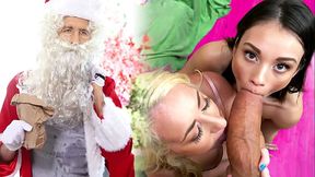 Santa is Cuming to Town - Janna &amp_ Liv Take Vlad&rsquo_s Huge Cock