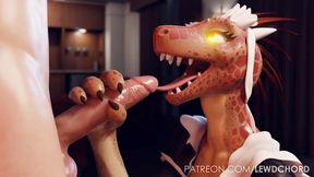 Your Lizard Maid Gives Special Blowjob Service