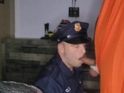 Pig Cop Dominates Handcuffed Inmate with CBT and Baton
