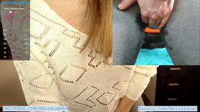 Teacher's squirting in her leggings in the middle of the class while her toy's being controlled