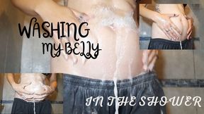 Washing my belly in the shower