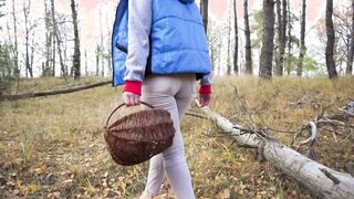 Women Inside Tight White Jeans Collection Mushrooms Into The Woods