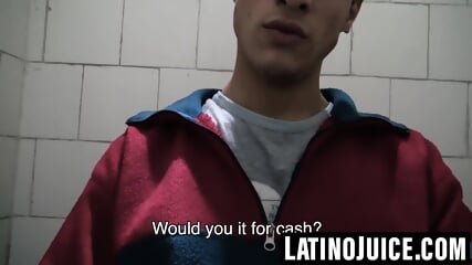 Me and Nicolas jerk each other's cocks in public bathroom