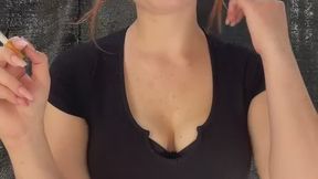 Thong and Crop Top Cigarette Smoke