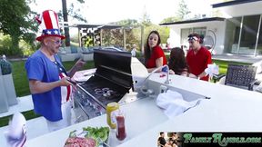 Big tits Ariella Ferrara and Jennifer Jacobs enjoy a wild three-way session