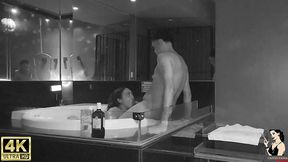 hotel camera catches boss fucking employee in foam pool