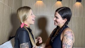 Princess and Brunette Getting Horny in a Deep Kiss Part 1 by Lavinia and Qwenn Cam Full HD