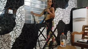 DONABELLA HANDLES EMPLOYEE AND MAKES HIM SMELL HER DIRTY FEET FULL