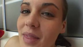 Brunette 20 Years Old Teen NATASHA NICE Big Tits POV Deepthroat Blowjob and Cum Swallow