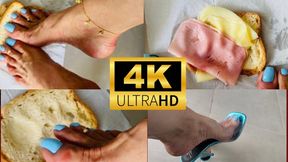 Preparing the sandwich with feet EmpressBellaSadic Food Crush Toes Nails Fetish Long Toes Nails