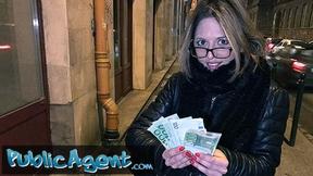”Glasses-wearing French Beauty Screwed in Public”