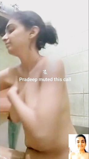 Horny indian girl stripping bathing nude on webcam