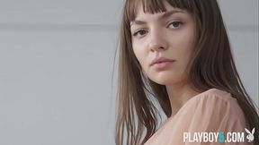 Gorgeous petite Romanian MILF solo softcore porn video for Playboy